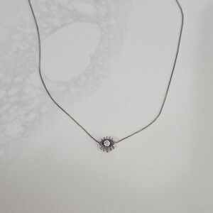 Sterling Silver Necklace with  Evil Eye Pendant